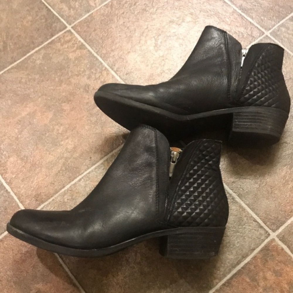 Lucky Brand Black Leather Booties 9.5